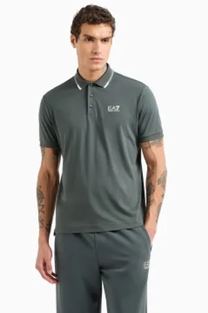 EA7 Para homem. 7M000277_AF10375 Pólo cinzento Summer Block (3XL), Casual, Esportivo, , Algodão, Multisport, Manga curta