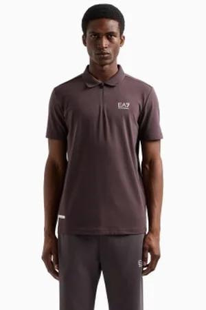 EA7 Para homem. 7M000125_AF13956 Polo Dynamic Athlete castanho (3XL), Marrom, Casual, Esportivo, Algodão, Multisport