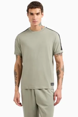 EA7 Para homem. 7M000138_AF10375 T-shirt com logótipo em cinzento (L), Casual, Esportivo, , Algodão, Multisport, Manga curta