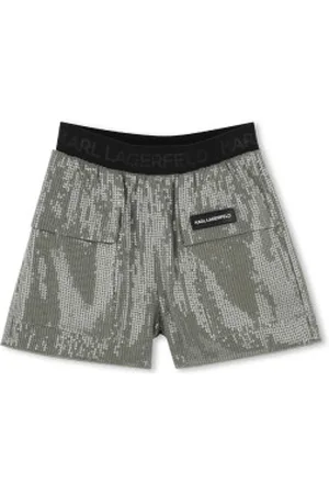 Karl Lagerfeld Para menina. Z30448 Calções de cerimónia cinzentos (4años= 102cm), Casual, Cinza, Viscoso, moda infantil
