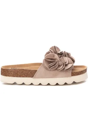 Refresh Para mulher. 17171903-BEIGE Sandálias em pele 171719 (37), 5 a 8cm, Camurça, Nenhum, Casual