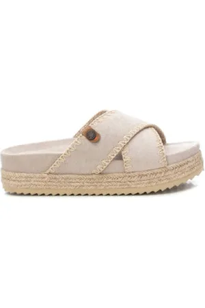 Refresh Para mulher. 17194802-HIELO Sandálias em pele 171948 (37), Branco, Plano, 1 a 3cm, Camurça, Nenhum, Casual