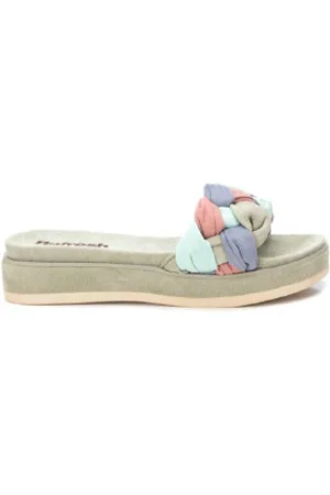 Refresh Para mulher. 17084101-AQUA Sandálias de couro 170841 verde (37), 3 a 5cm, Camurça, Nenhum, Casual