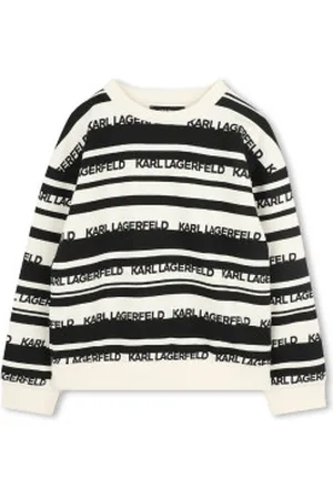 Karl Lagerfeld Para menino. Z30429 Sweatshirt com estampado preto e branco (4años= 102cm), Casual, Algodão, Sustentável, moda infantil