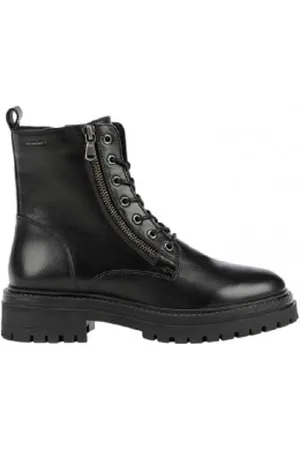 Geox Para mulher. D16HRF 00043 Botas de couro preto Iridea -Calcanhol: 5cm- (38), 3 a 5cm, Cordão, Casual