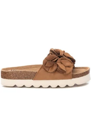 Refresh Para mulher. 17171904-CAMEL Sandálias em pele 171719 (37), Marrom, 5 a 8cm, Camurça, Nenhum, Casual