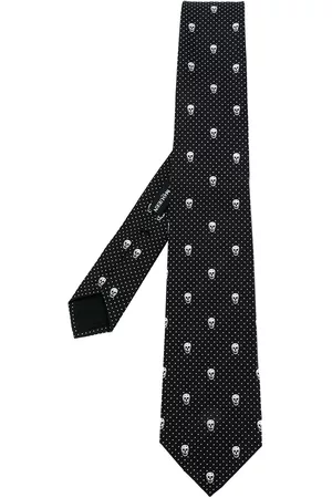 Alexander McQueen Homem Laços de Colarinho - Skull-print tie