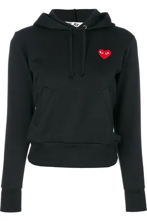 Comme des Garçons Heart-patch drawstring hoodie