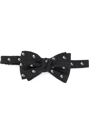 Alexander McQueen Homem Laços de Colarinho - Skull-print bow tie