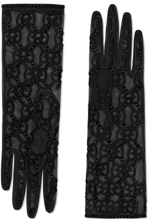 Gucci Mulher Luvas - Tulle gloves with GG motif