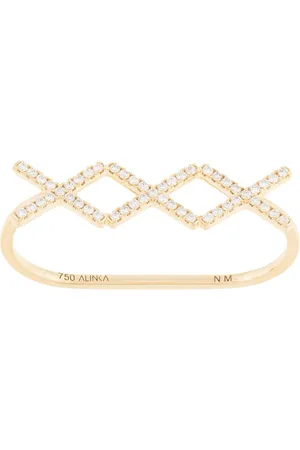 ALINKA 18kt yellow KATIA TRIO diamond two-finger ring