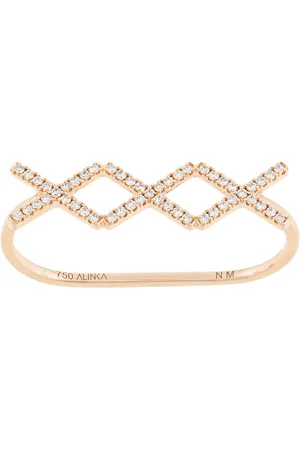 ALINKA 18kt rose KATIA TRIO diamond two-finger ring