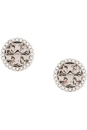 Tory Burch CRYSTAL LOGO CIRCLE-STUD EARRING