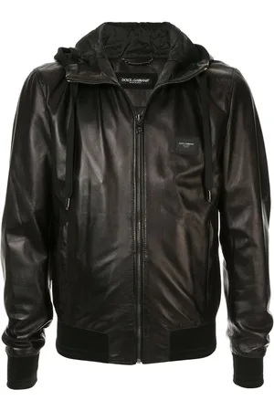 Dolce & Gabbana Logo-tag leather jacket