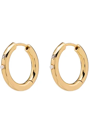 Anni Lu 18kt -plated Brigitte pearl hoop earrings