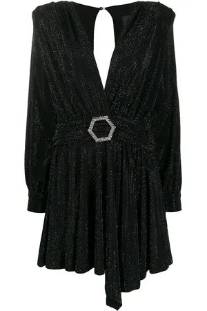 Philipp Plein Belted long-sleeve mini dress