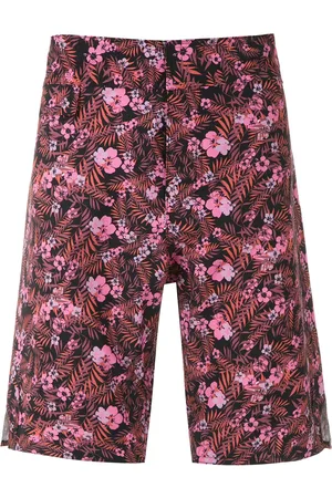 AMIR SLAMA Foliage and floral print swim short