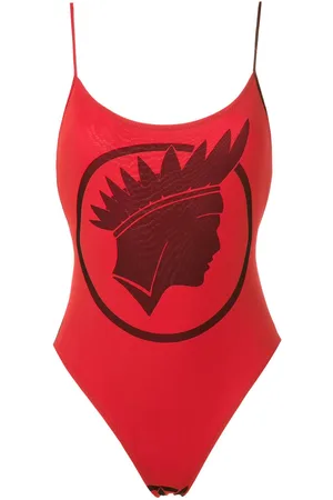 AMIR SLAMA ??ndio print high cut leg swimsuit