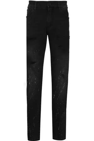 Dolce & Gabbana Homem Tapered - Splatter-paint tapered-leg jeans