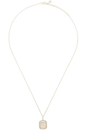 Mateo 14kt R initial diamond necklace