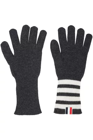 Thom Browne Homem Luvas - 4-bar cashmere gloves