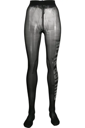 Philipp Plein Logo gem-embellished tights
