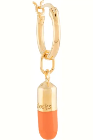 TRUE ROCKS Two-tone pill hoop earring