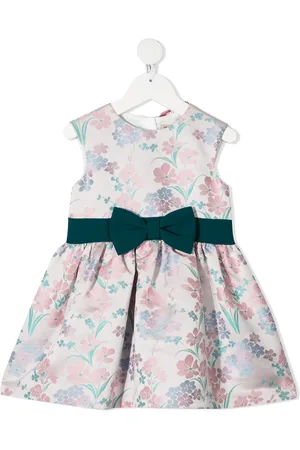 HUCKLEBONES LONDON Floral-print bow-belt party dress