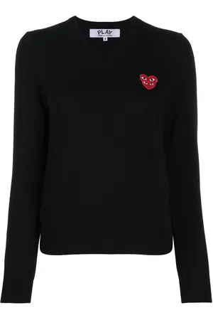 Comme des Garçons V-neck overlapping heart top