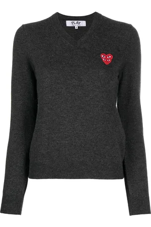 Comme des Garçons V-neck overlapping heart top