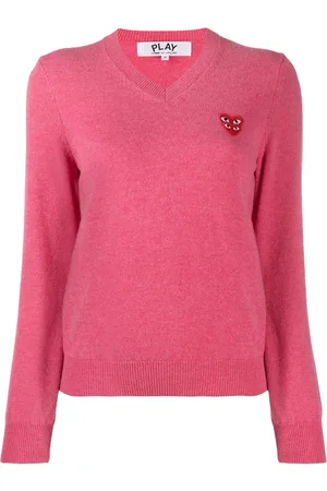 Comme des Garçons V-neck overlapping heart top