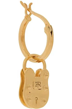 TRUE ROCKS Single padlock hoop earring