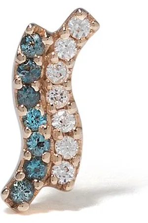 Maria Black 14kt yellow Wave blue sapphire and diamond stud