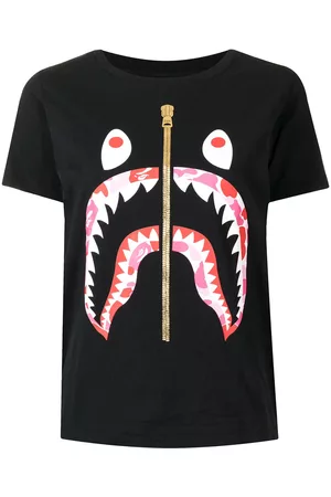 A Bathing Ape Mulher T-shirts & Manga Curta - Shark-print cotton T-Shirt