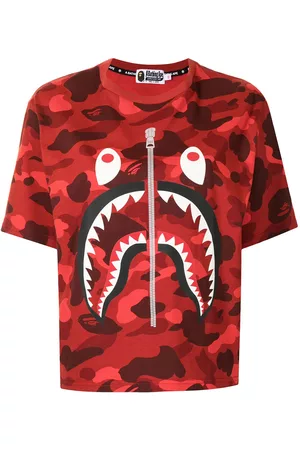 A Bathing Ape Mulher T-shirts & Manga Curta - Shark-print cotton T-Shirt