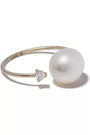 Mizuki Mulher Anéis - 14kt yellow pearl and diamond open ring