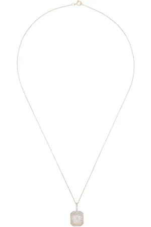 Mateo Crystal frame initial necklace
