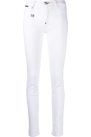 Philipp Plein High-waisted cotton jeggings