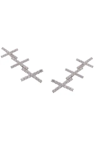 ALINKA 18kt white gold KATIA diamond cuff earrings