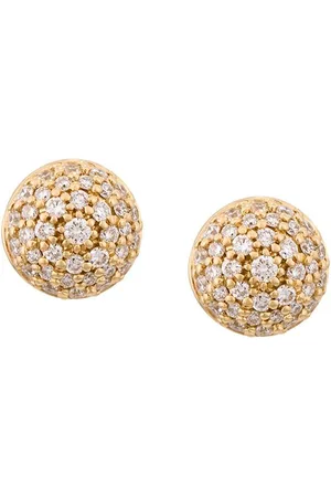 ALINKA 18kt yellow gold Black Caviar diamond stud earrings