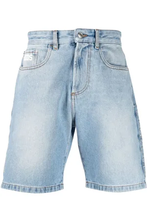 GCDS Logo-patch denim shorts