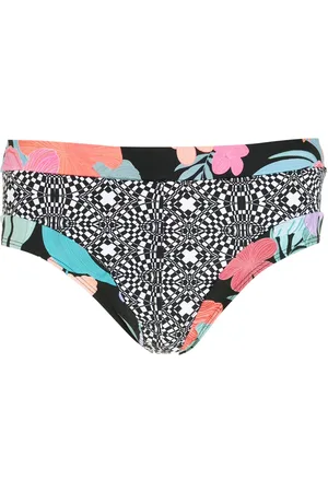 AMIR SLAMA Striped panels Hibiscus swimming trunks