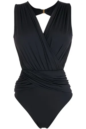 Brigitte Panelled wrap one-piece swimsuit
