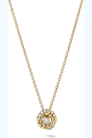David Yurman 18kt yellow Petite Infinity diamond necklace