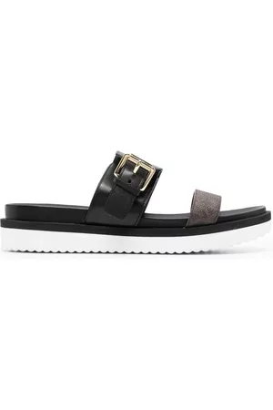 Michael Kors Mulher Sandálias - Monogram-logo leather slides