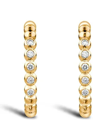 Pragnell 18kt yellow Bohemia diamond large hoop earrings