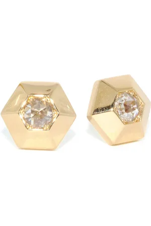 Fred Leighton 18kt yellow diamond hexagonal stud earrings