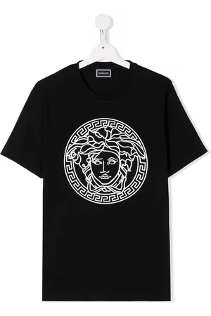 VERSACE Menina T-shirts & Manga Curta - TEEN printed logo T-shirt