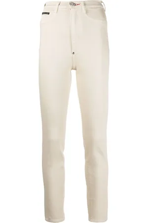 Philipp Plein Logo patch high-waisted jeggings