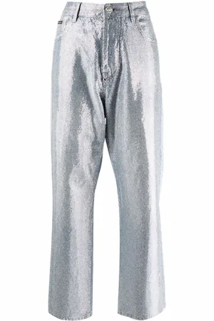 Philipp Plein Full Crystal wide-leg jeans